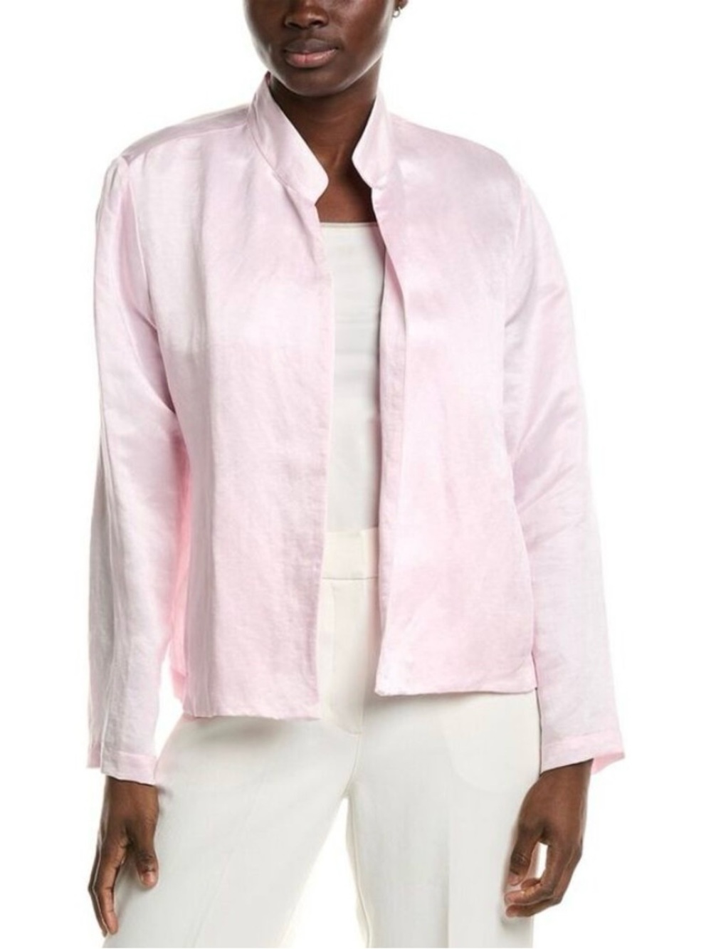 Eileen Fisher Women’s Organic Linen & Silk Blend Jacket, Pink